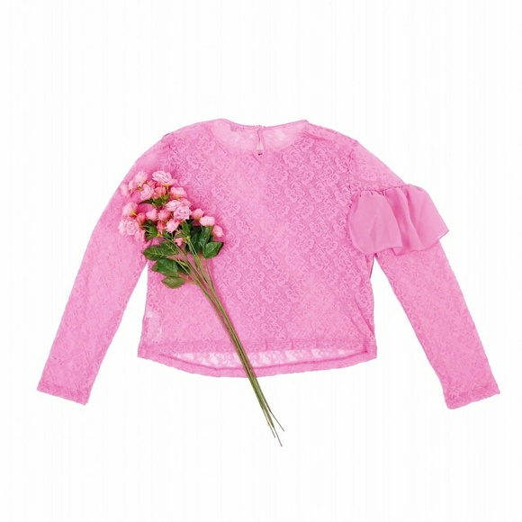 💖 SOLD 💖 BNWOT ASOS Cute Kawaii Pink Frilly Top - Picture 3 of 4